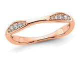 1/8 Carat (ctw G-H,I 1-I2) Diamond Wedding Band Ring in 14K Rose Pink Gold